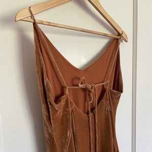 Velvet copper long dress